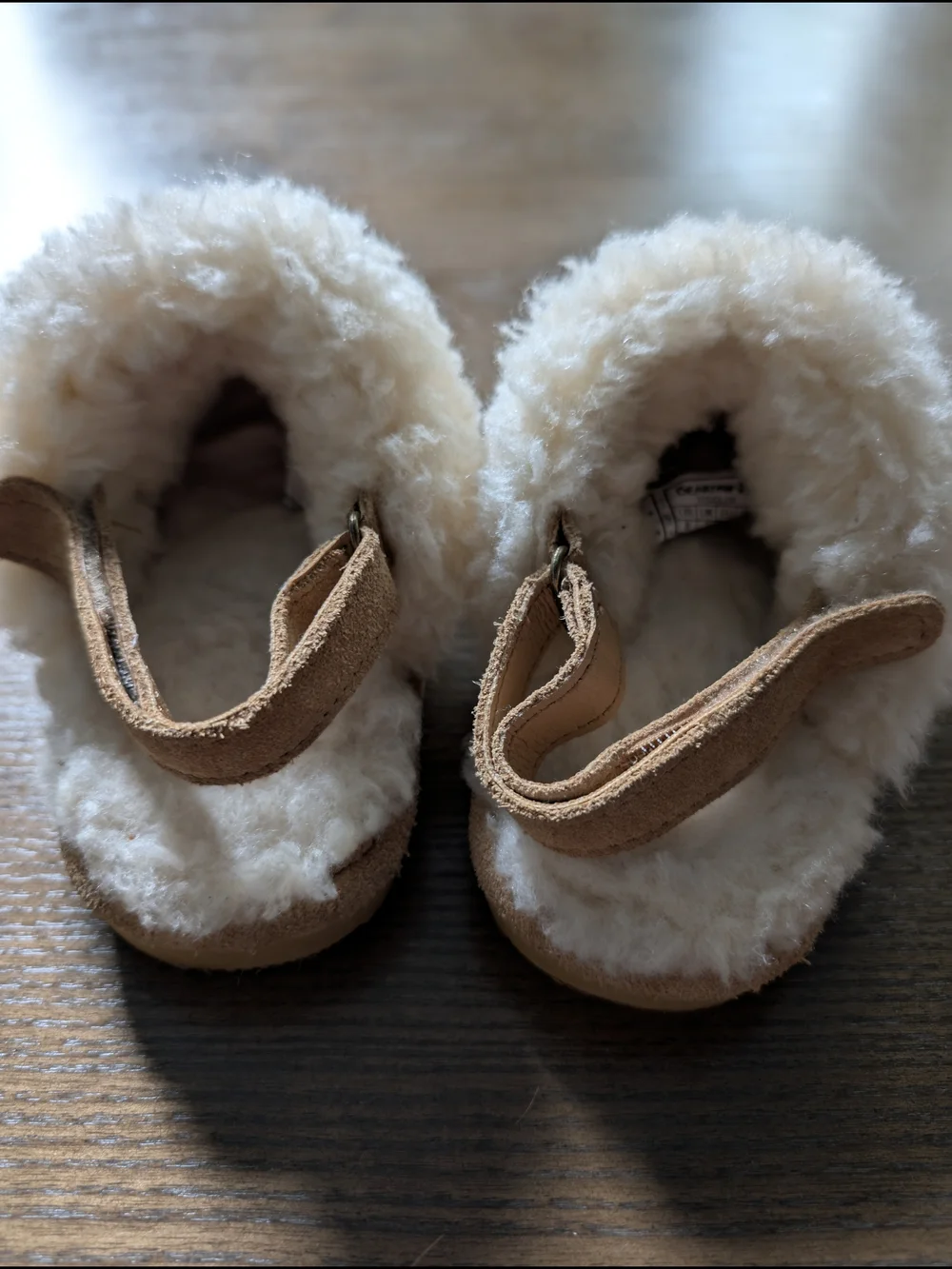 BearPaw Kids Tan Suede Shearling Slippers